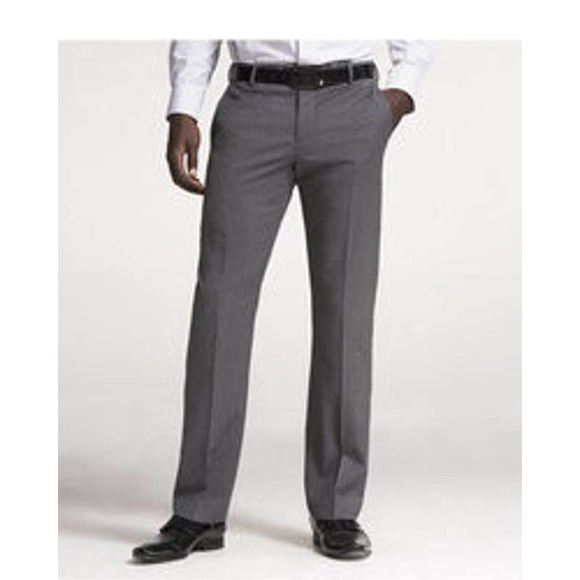 Express Photographer Suit Pant Men's Size 29/30 Charcoal Gray Stretch Wool Blend